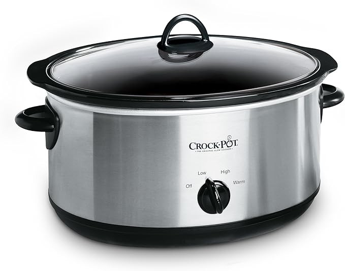 Crock-Pot 7 Quart Oval Manual Slow Cooker, Stainless Steel (SCV700-S-BR), Versatile Cookware for ... | Amazon (US)