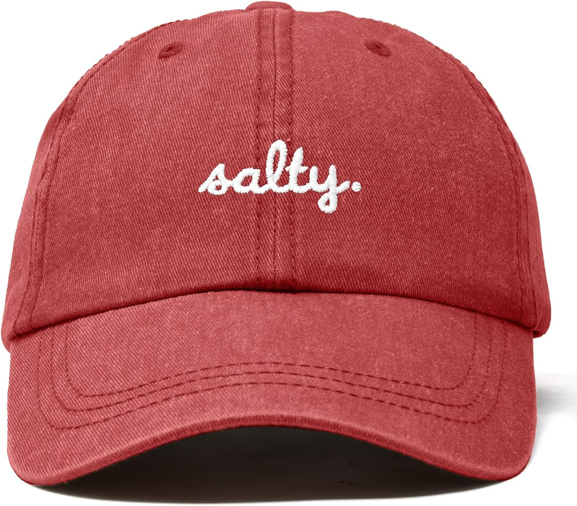 DALIX Salty Embroidered Cotton Beach Baseball Cap Adjustable Dad Hat Womens | Amazon (US)