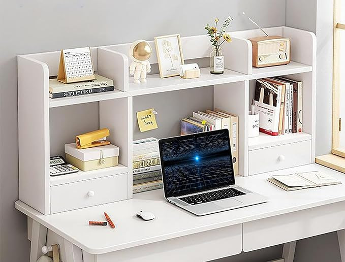 Desk Hutch Organizer,Multipurpose Desktop Hutch Storage Organizer,Desktop Bookshelf Counter Bookc... | Amazon (US)