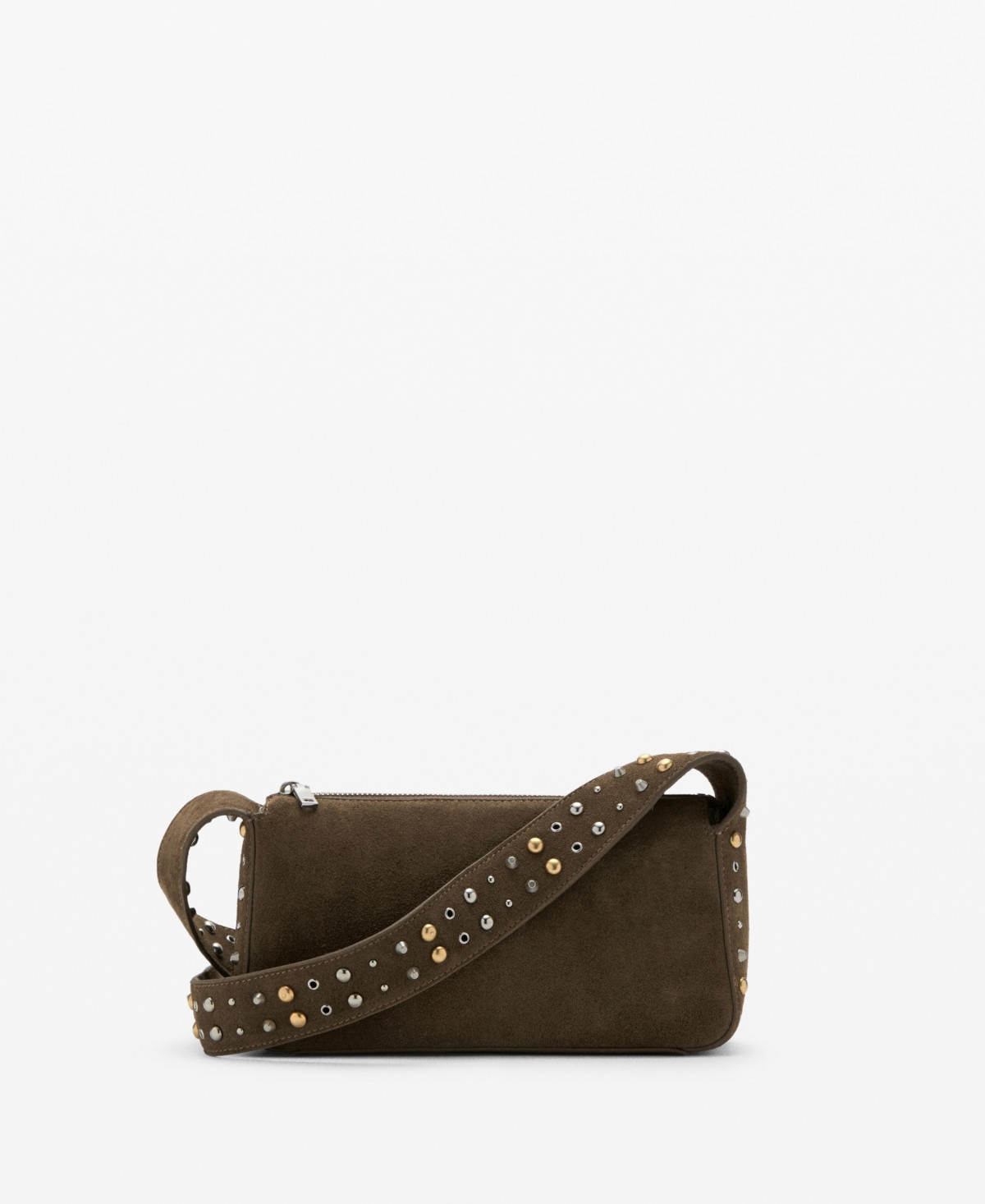 Mango Women's Suede Studs Crossbody Bag - Khaki | Macy's