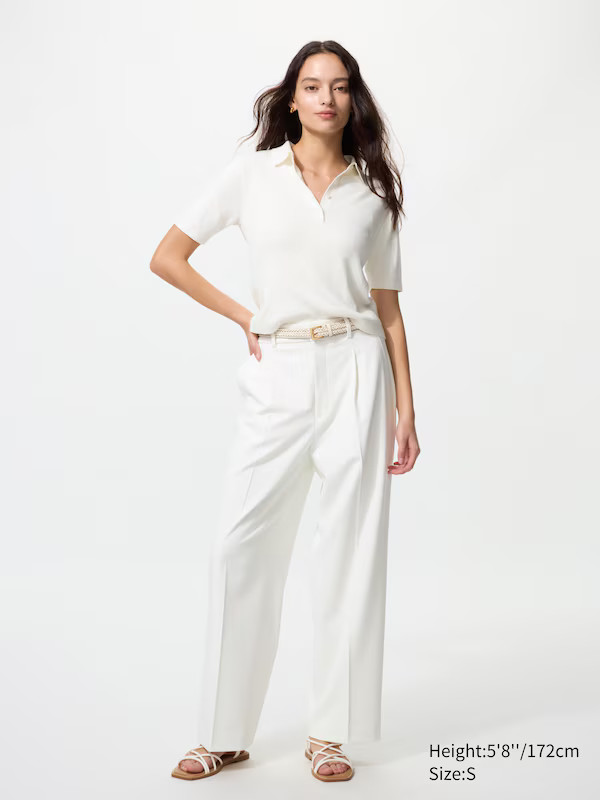 Pleated Wide Trousers | UNIQLO (UK)