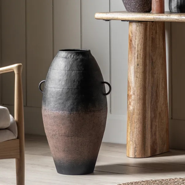 Cedar & Sage Teide Textured Metal Urn Vase | Dunelm