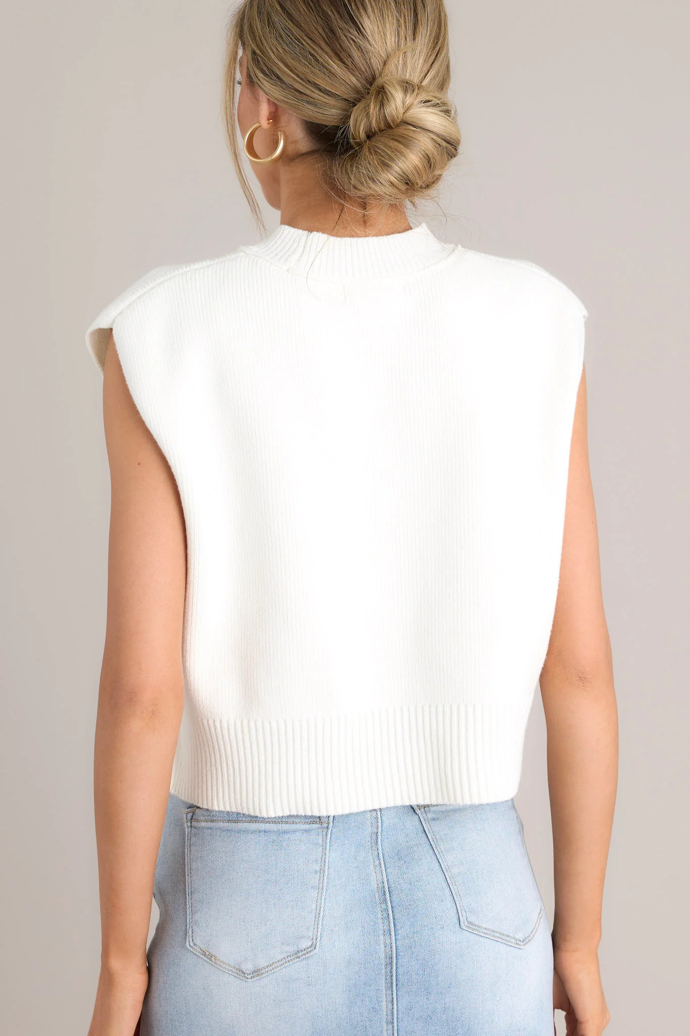 Sarcastically Yours White Sweater Crop Top | Red Dress