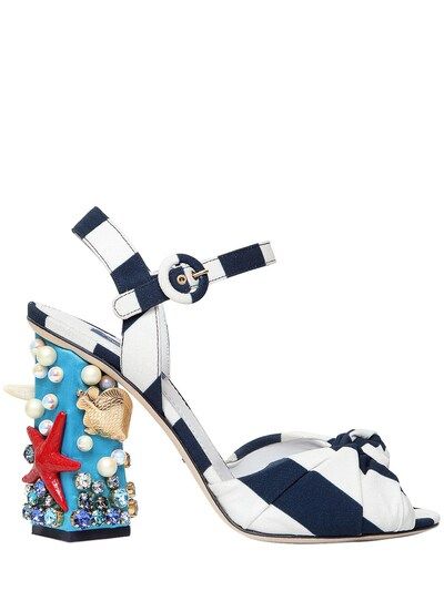 DOLCE & GABBANA - 105MM KEIRA SEA EMBELLISHED CADY SANDALS - LUISAVIAROMA | Luisaviaroma