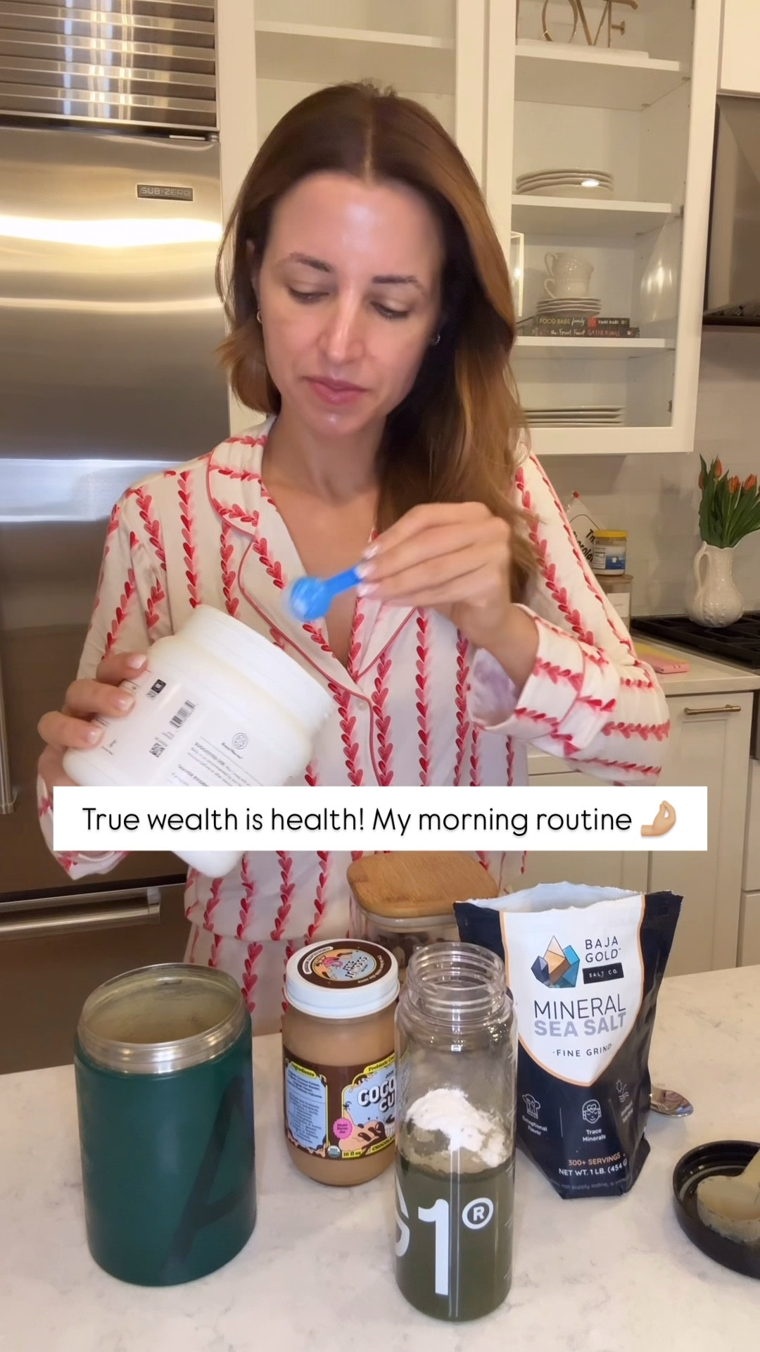 Unsexy things I do to look and feel my best! Self care. Anti-aging. My morning routine (mix 1 scoop AG1, 1 scoop creatine, 5 drops of vitamin D and drink + pinch of mineral salt under my tongue). 1 tsp iron. 2 Brazil nuts for heart health and combat inflammation. Pinch of mineral salt to support hydration and electrolyte balance. 

#LTKmorningroutine #LTKdayinmylife #LTKselfcare