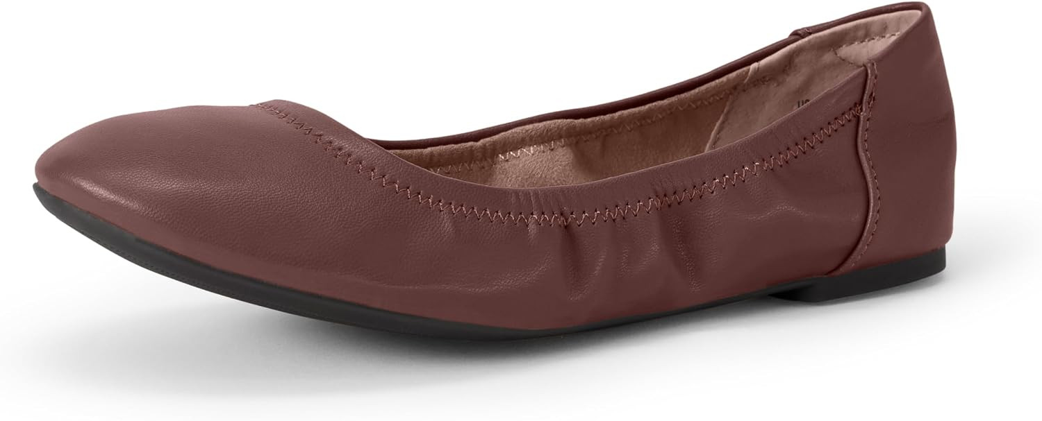Amazon Essentials Women's Comfortable Round Toe Ballet Flats, Cushioned Memory Foam | Amazon (US)