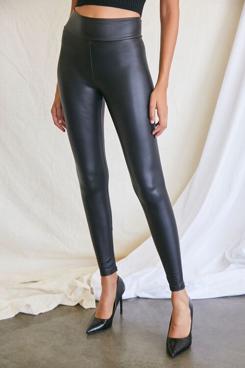 Faux Leather High-Rise Leggings | Forever 21 | Forever 21 (US)