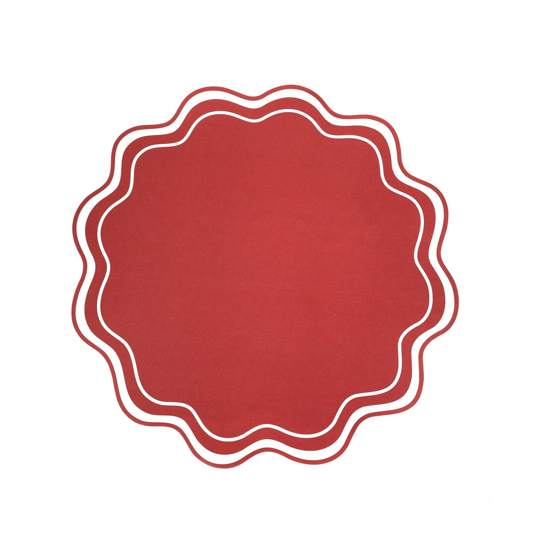 Red Wavy Scallop Paper Placemats 12pk - Etsy | Etsy (US)