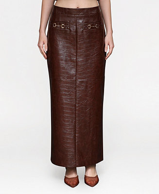 Avec Les Filles Women's Buckle-Detail Maxi Skirt - Macy's | Macy's