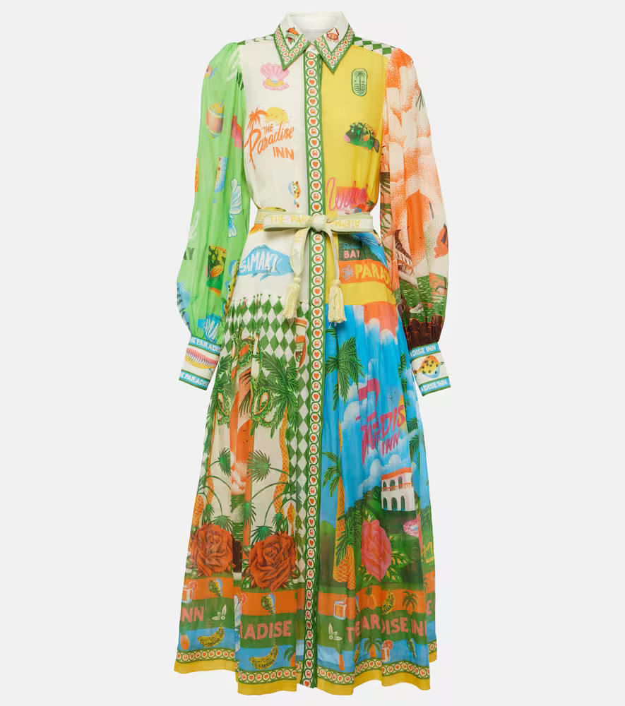 AlÃ©mais Paradiso printed ramie maxi shirt dress | Mytheresa (US/CA)