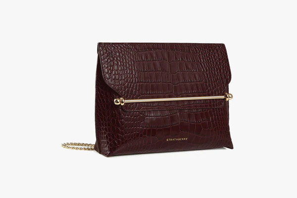 Stylist - Croc-Embossed Leather Burgundy | Strathberry