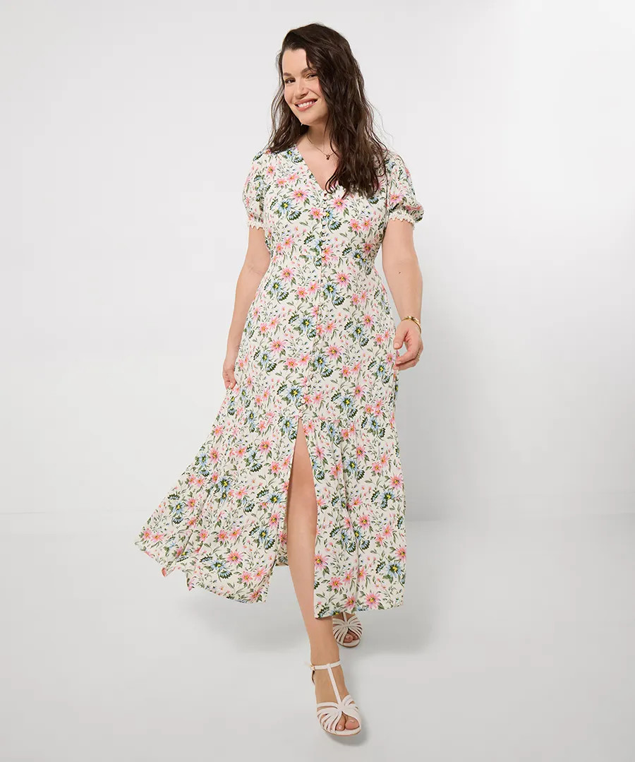 Penelope Printed Crinkle Dress | Joe Browns