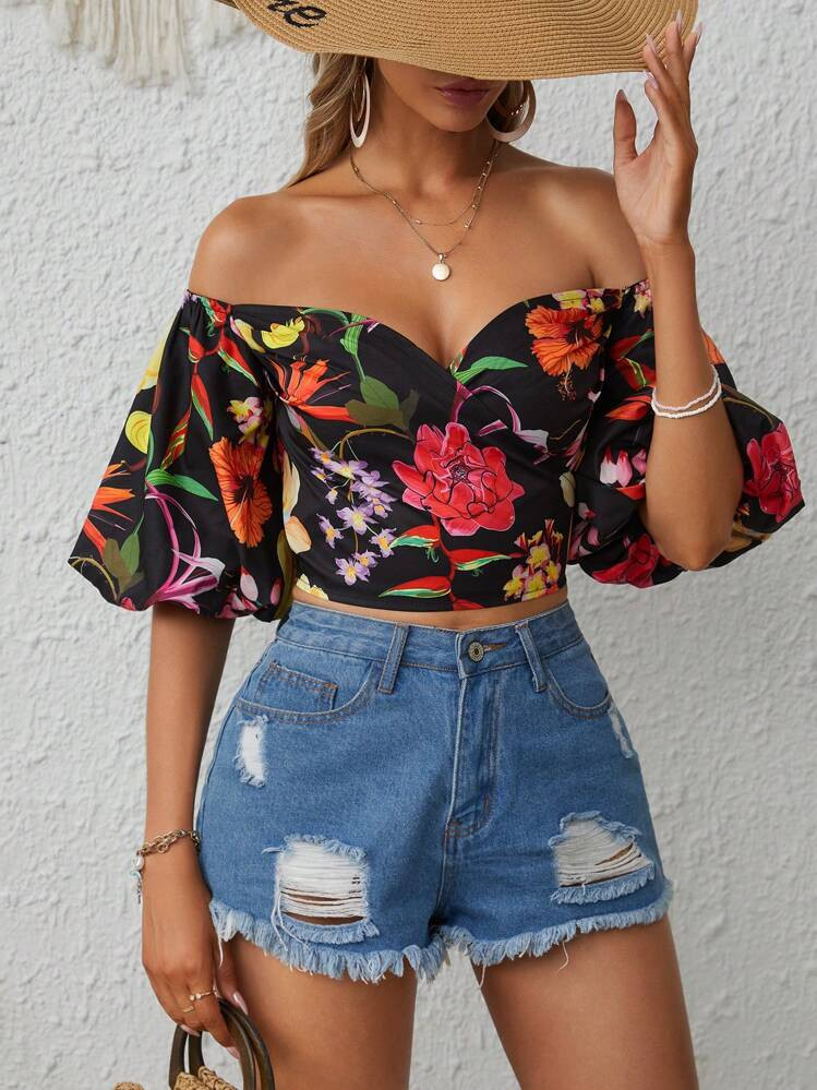 Floral Crop Top | SHEIN