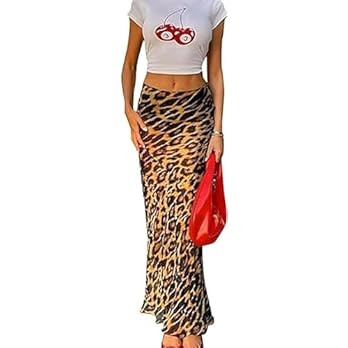 Leopard Print Skirt Cheetah Print Long Skirts for Women Trendy Y2k Summer Skirts Maxi Skirt | Amazon (US)