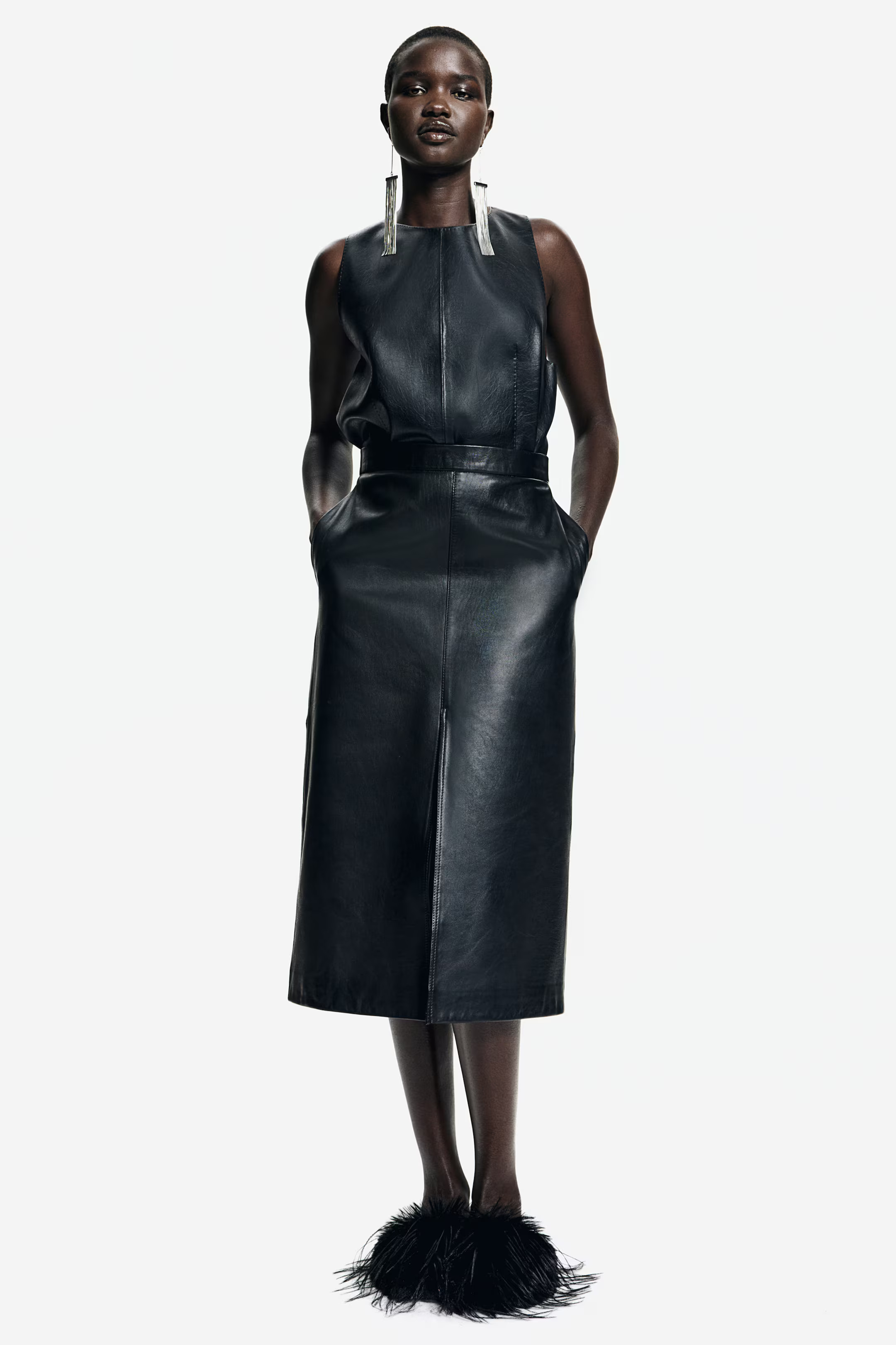 Leather pencil skirt - Black - Ladies | H&M GB | H&M (UK, MY, IN, SG, PH, TW, HK)