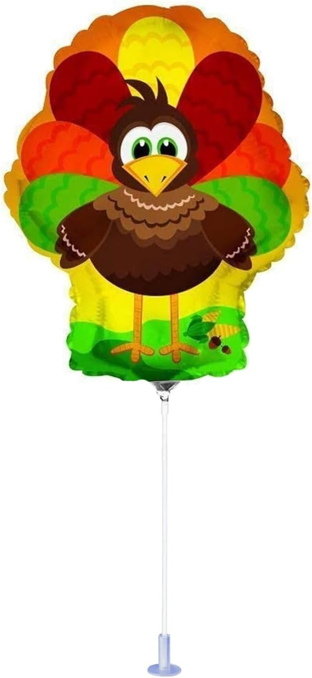 PMU Thanksgiving "Turkey" 10 Inch Pre-Inflated Balloons with Stick (1/pkg) Pkg/1 | Amazon (US)