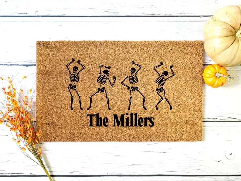 Spooky Skeleton Doormat | Halloween | Spooky Scary | Custom Doormat | Customizable | Welcome Door... | Etsy (US)