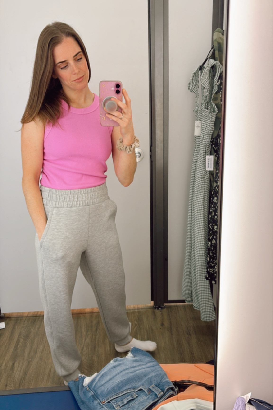 giving morning coffee after a night out vibes - cozy and cute 😎 

tank is cropped - i sized up. sweats run a big big  

#LTKOver40 #LTKPetite #LTKFindsUnder50