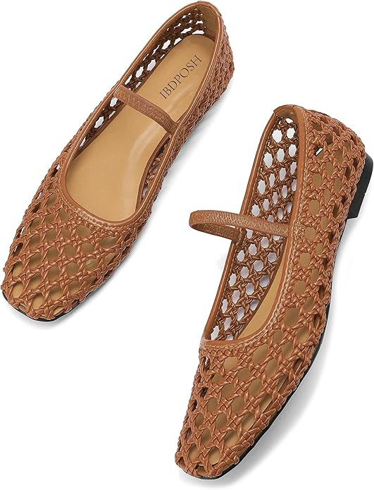 Woven Ballet Flats Shoes for Women with Strap Charming Comfortable Casual Elegance Flat Mary Jane... | Amazon (US)