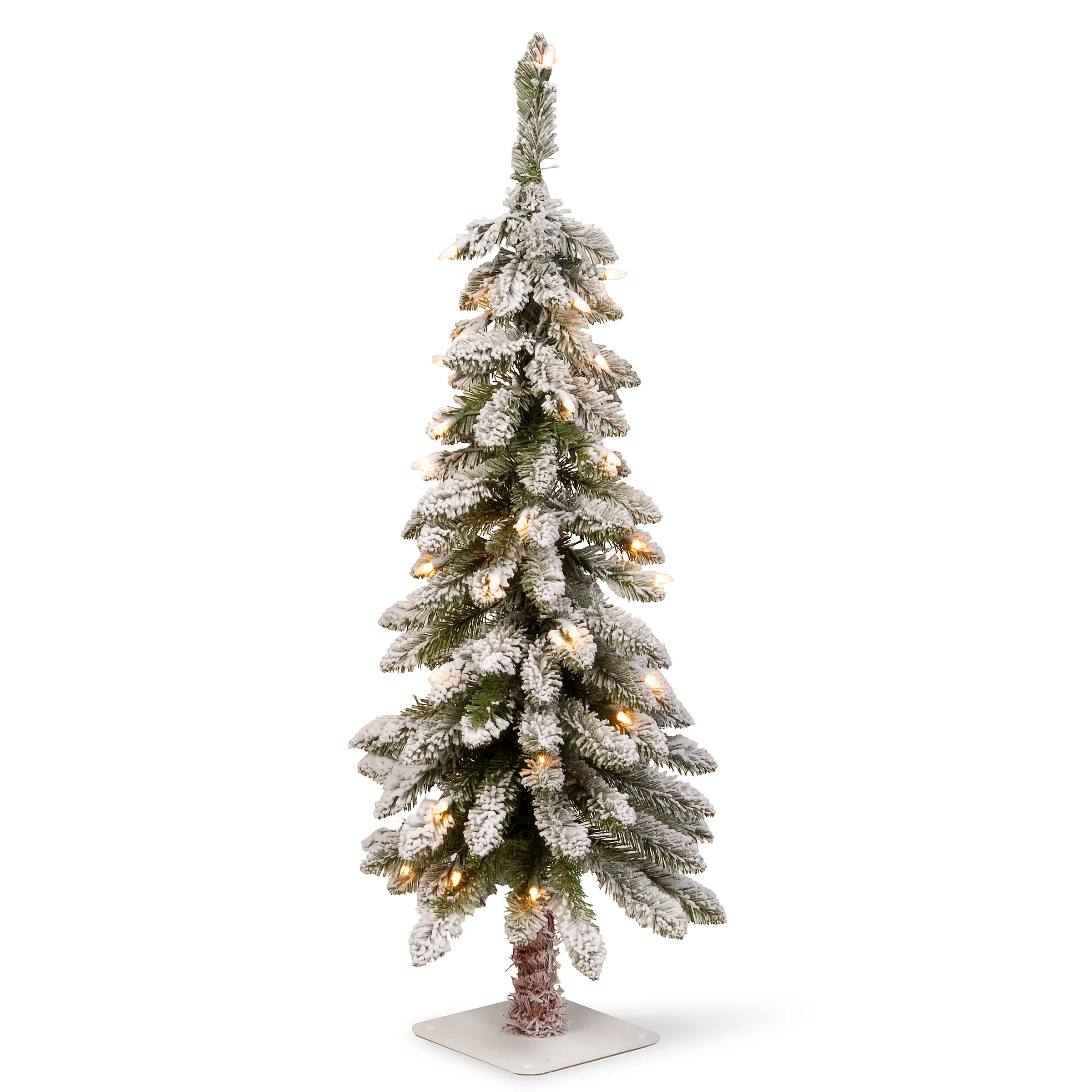 The Holiday Aisle® 4 ft. Snowy Downswept Forestree with Clear Lights & Reviews | Wayfair | Wayfair North America