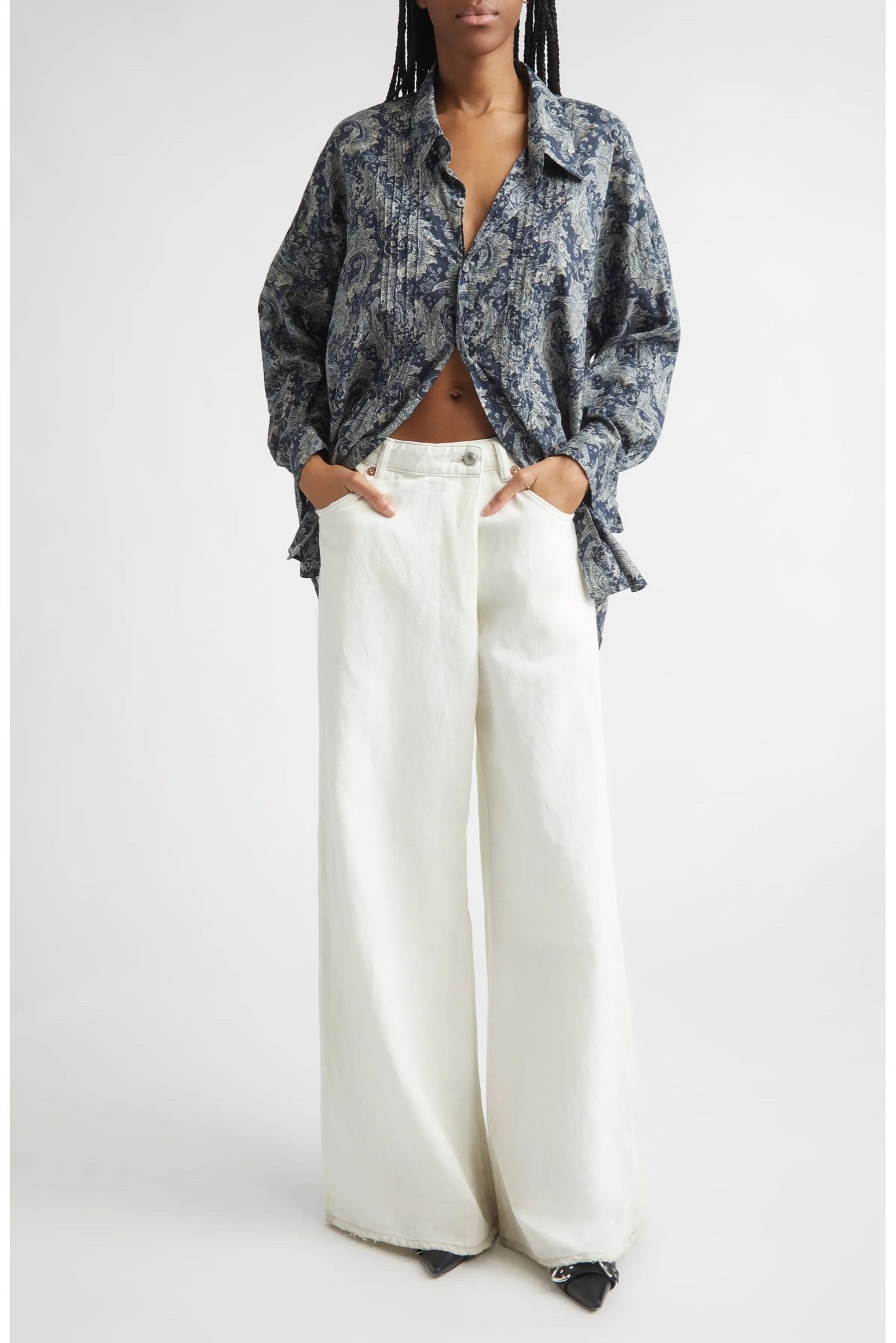 Drop Neck Pintuck Paisley Print Button-Up Shirt

#LTKdayinmylife #LTKfitnessgoals #LTKActive