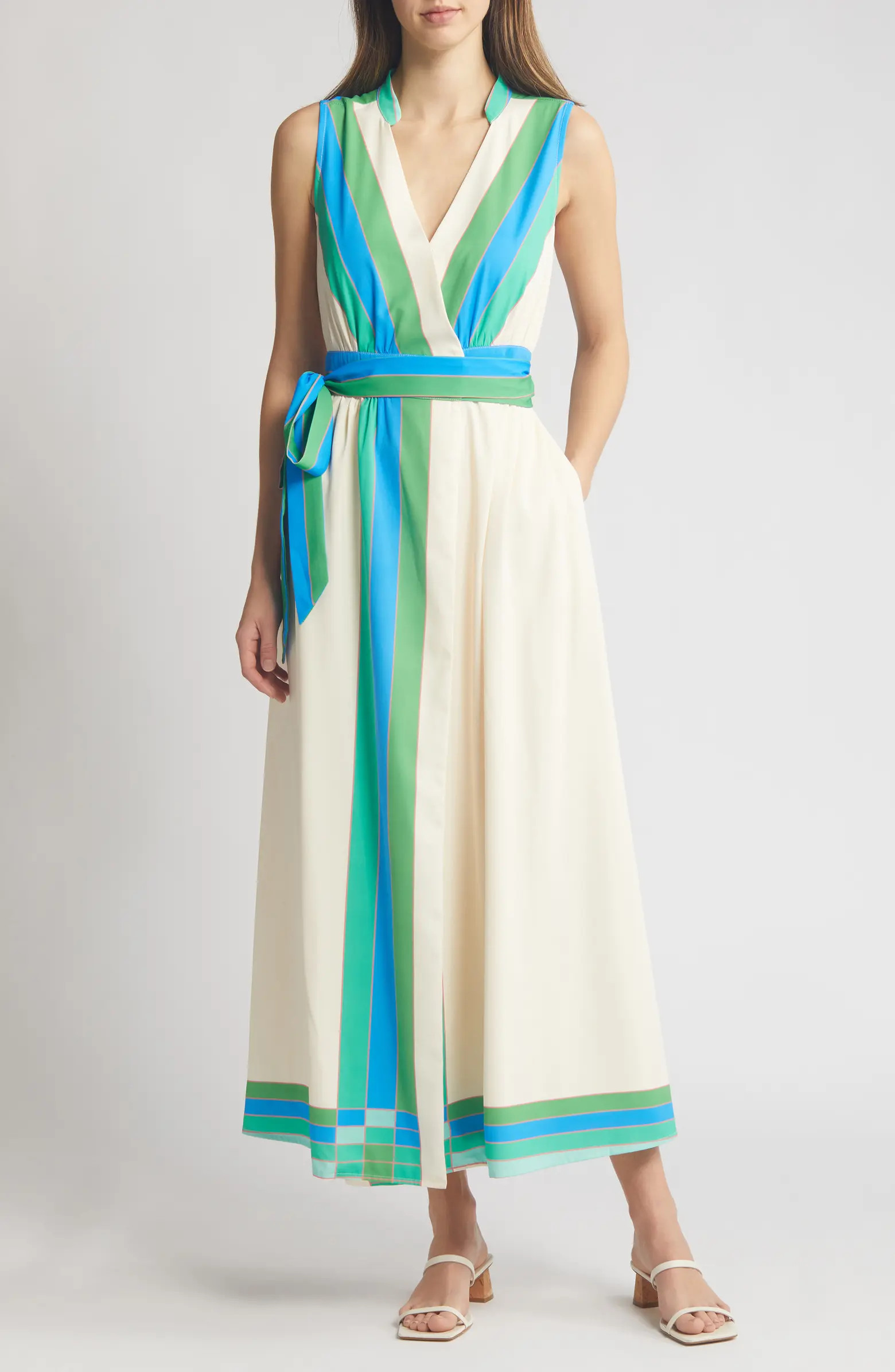 Carmine Tie Belt Sleeveless Maxi Wrap Dress | Nordstrom