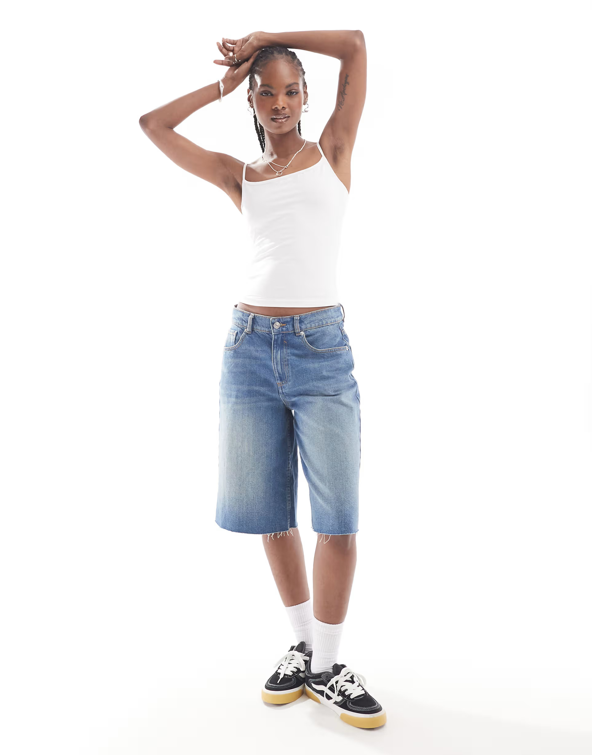 Weekday Bell fitted vest top with square neckline in white | ASOS (Global)