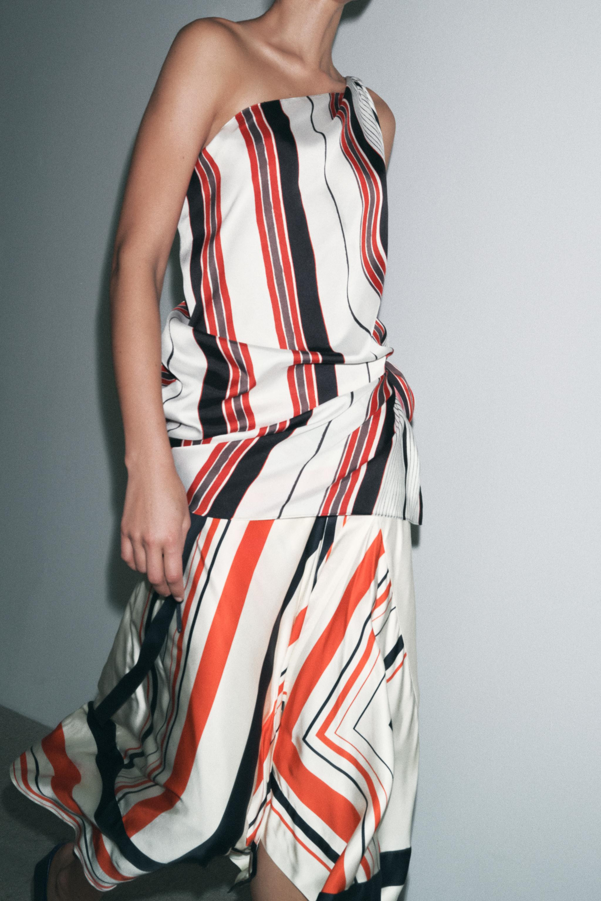 ZW COLLECTION ASYMMETRIC STRIPE TOP | Zara UK