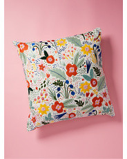 22x22 Embroidered Floral Leaf Pillow | HomeGoods