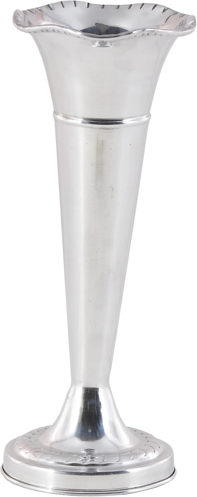 Deco 79 Aluminum Metal Flute Shaped Vase, 6" x 6" x 15", Silver | Amazon (US)