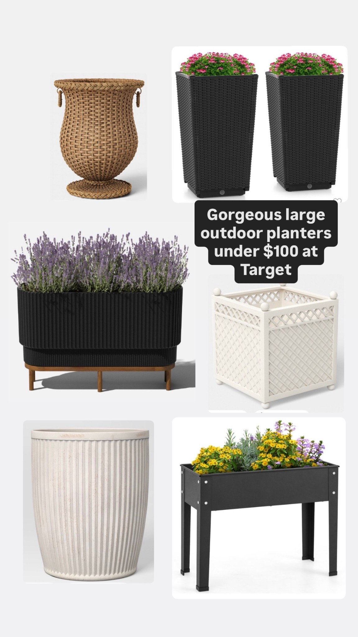 Large outdoor planters under $100 at Target! #outdoordecor #homeandgarden #outdoorplanter #porchdecor 

#LTKSeasonal #LTKHome