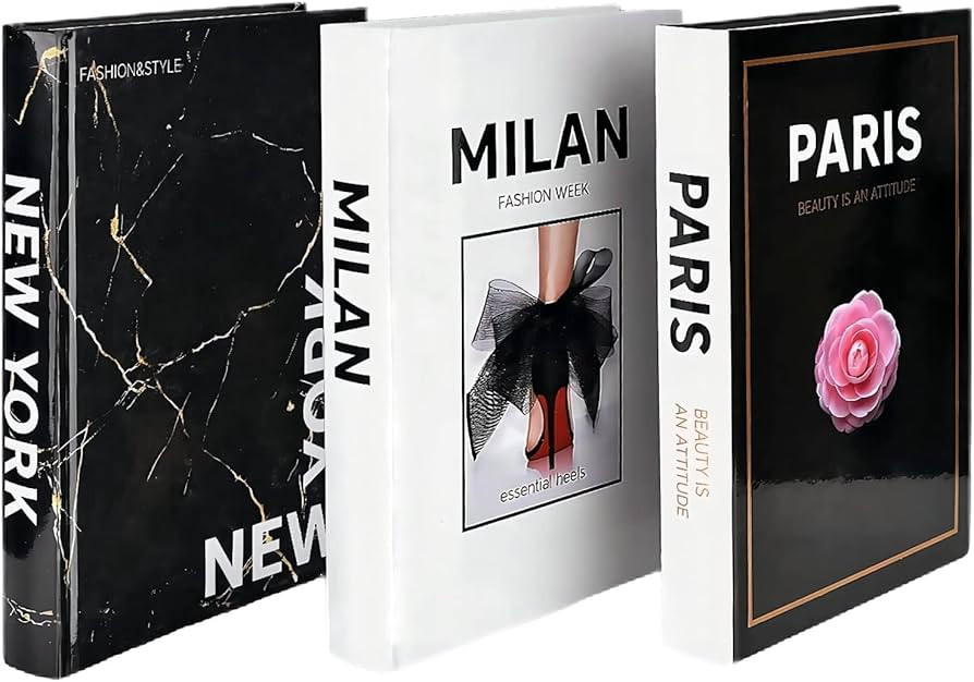 Amazon.com: Set of 3 Fashion Decorative Book,Modern Hardcover Decorative Book Stack,3 Piece Real ... | Amazon (US)