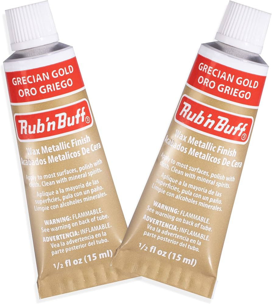 AMACO Rub n Buff Wax Metallic Finish - 2 Rub n Buff Grecian Gold 15ml Tubes - Versatile Gilding W... | Amazon (US)