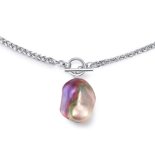 Freshwater Pearl Necklace; Baroque Pearl Necklace; Real Pearl Necklace; Multi-colors Pearl Pendant Necklace; Pearl Necklaces for Women and Men; Single Pearl Necklaces and Stainless Steel Necklace | Amazon (US)