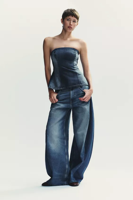TRF OVERSIZE BALLOON HIGH WAIST JEANS | Zara US