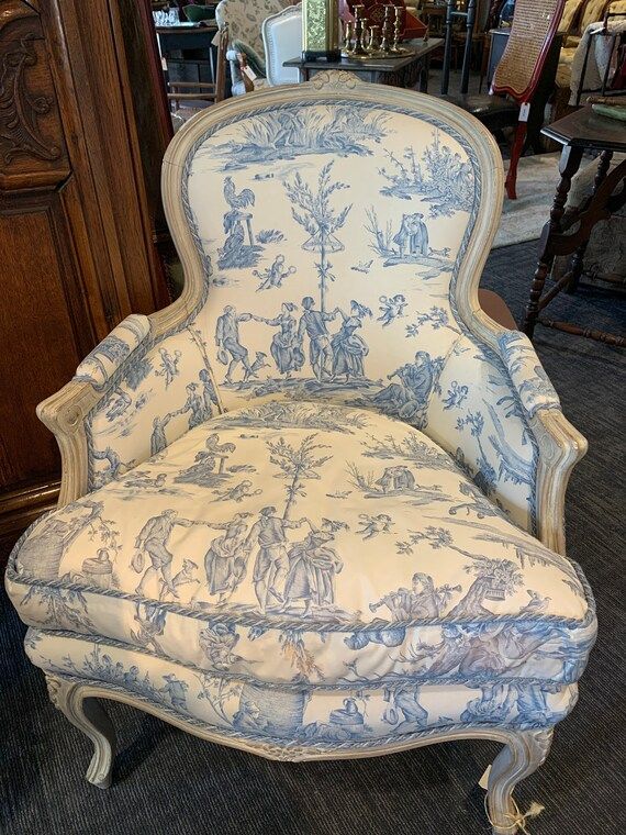 French Louise XV Style Armchair Upholstered in Toile French | Etsy | Etsy (US)