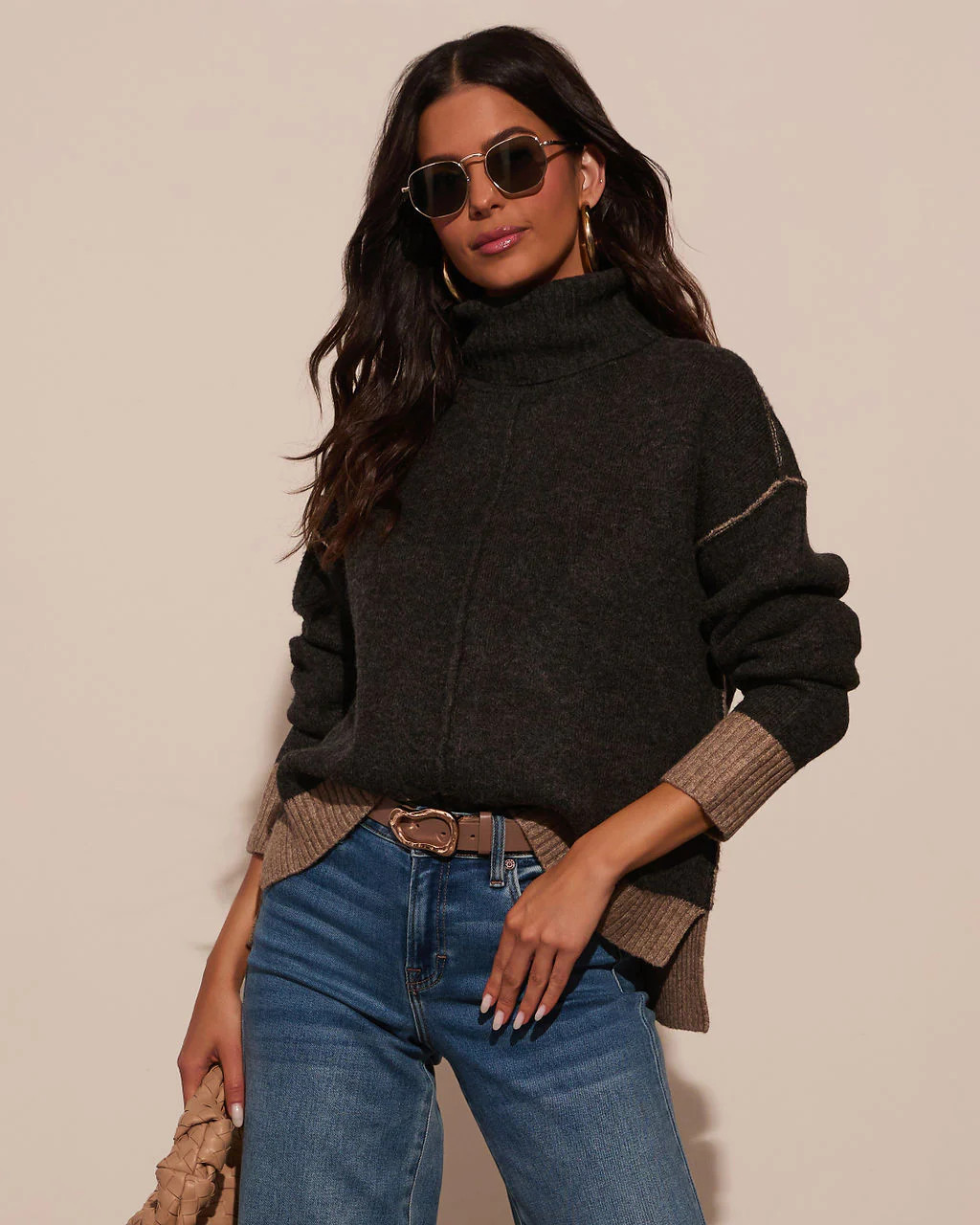 By The Way Contrast Turtleneck Sweater | VICI