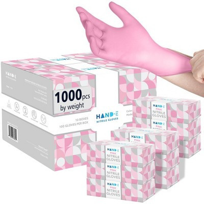Hand-E Pink Nitrile Exam Gloves, 3 Mil Thickness, Latex & Powder Free, Perfect for Cleaning & Cooking - 1000 Pack, Small | Target