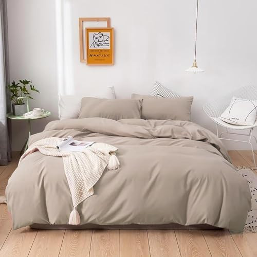 Houseri Taupe Comforter Set Queen Tan Bedding Comforters Sets Cream Brown Bedding Light Khaki Comforter Sets Men Women Teen Boys Beige Brown Comforter Neutral Color Comforters Queen Soft Comfy Cozy | Amazon (US)