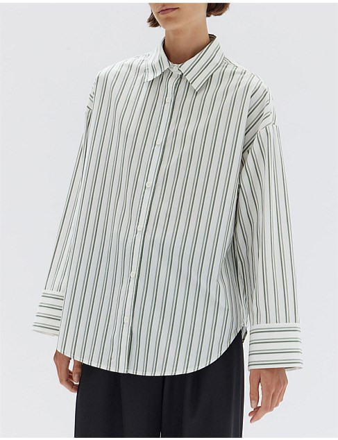Assembly Label Tala Poplin Forest Stripe Shirt Forest Stripe | David Jones | David Jones (Australia & New Zealand)