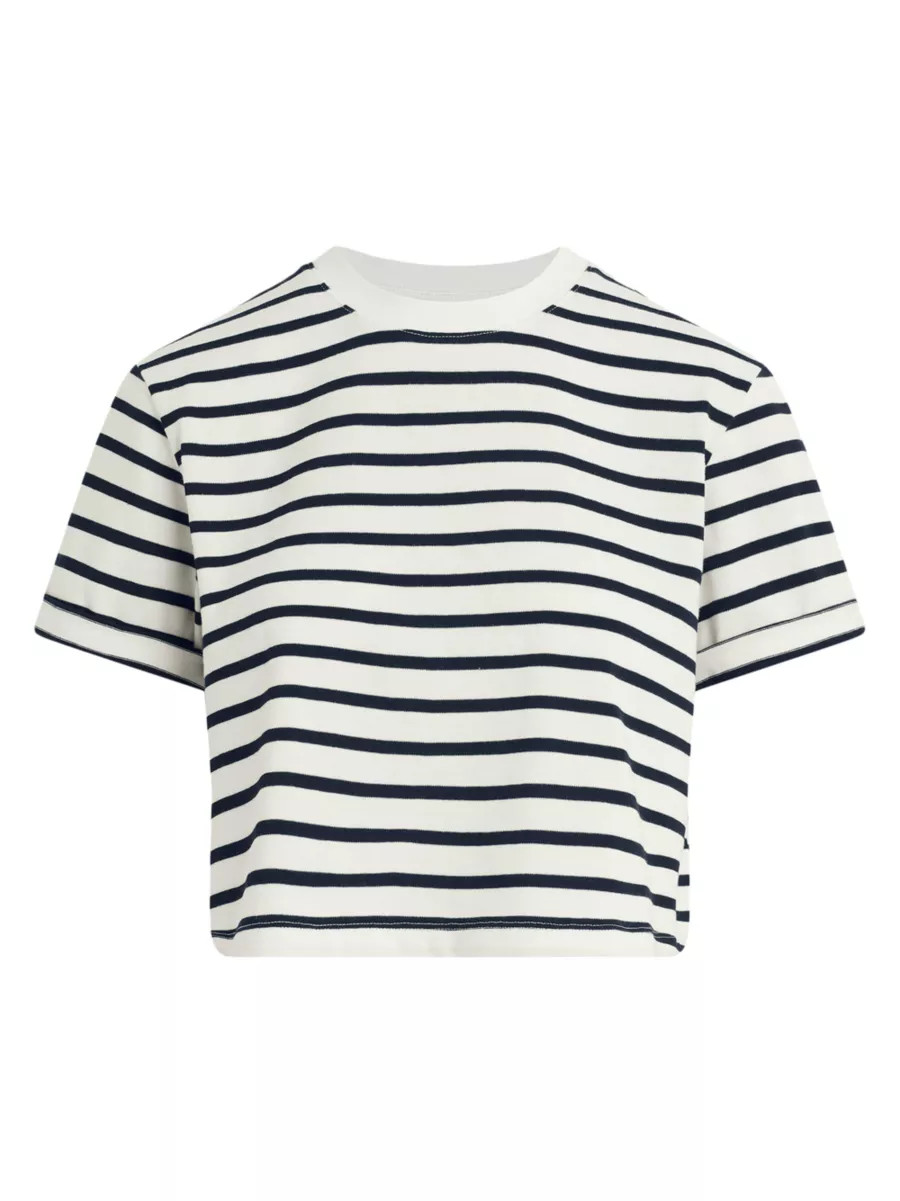 The Boxy Striped Cotton Crewneck T-Shirt | Saks Fifth Avenue