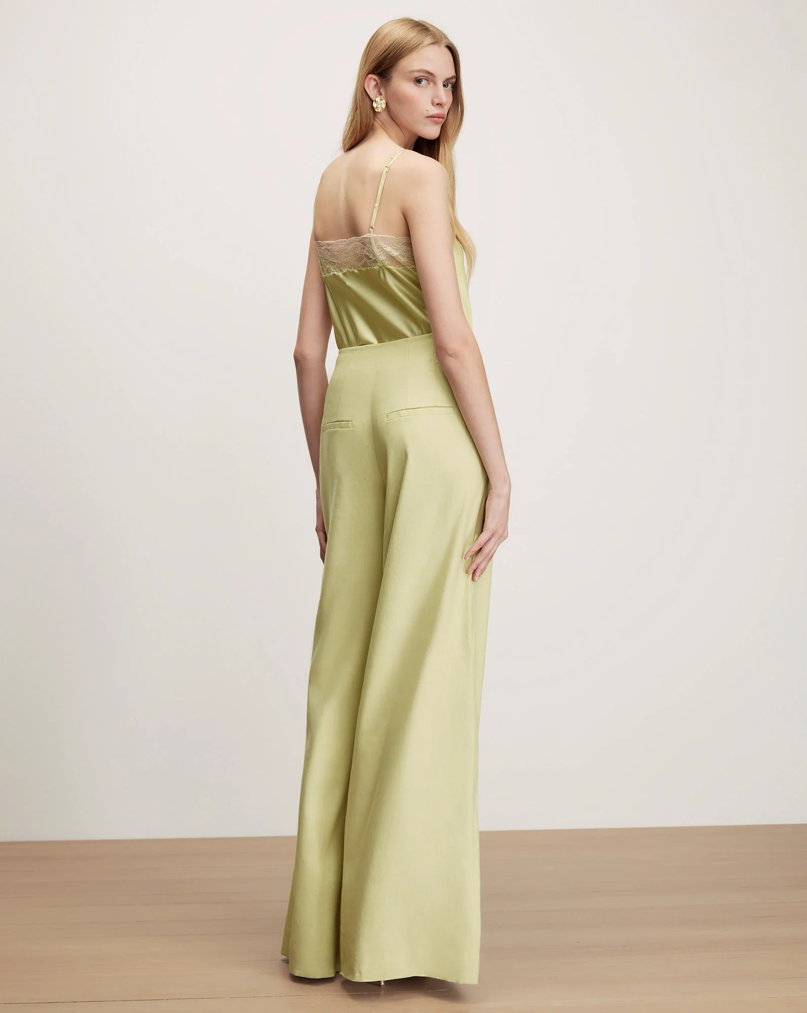 Hoyt Wide-Leg Pleated Pant in Pistachio | Veronica Beard | Veronica Beard