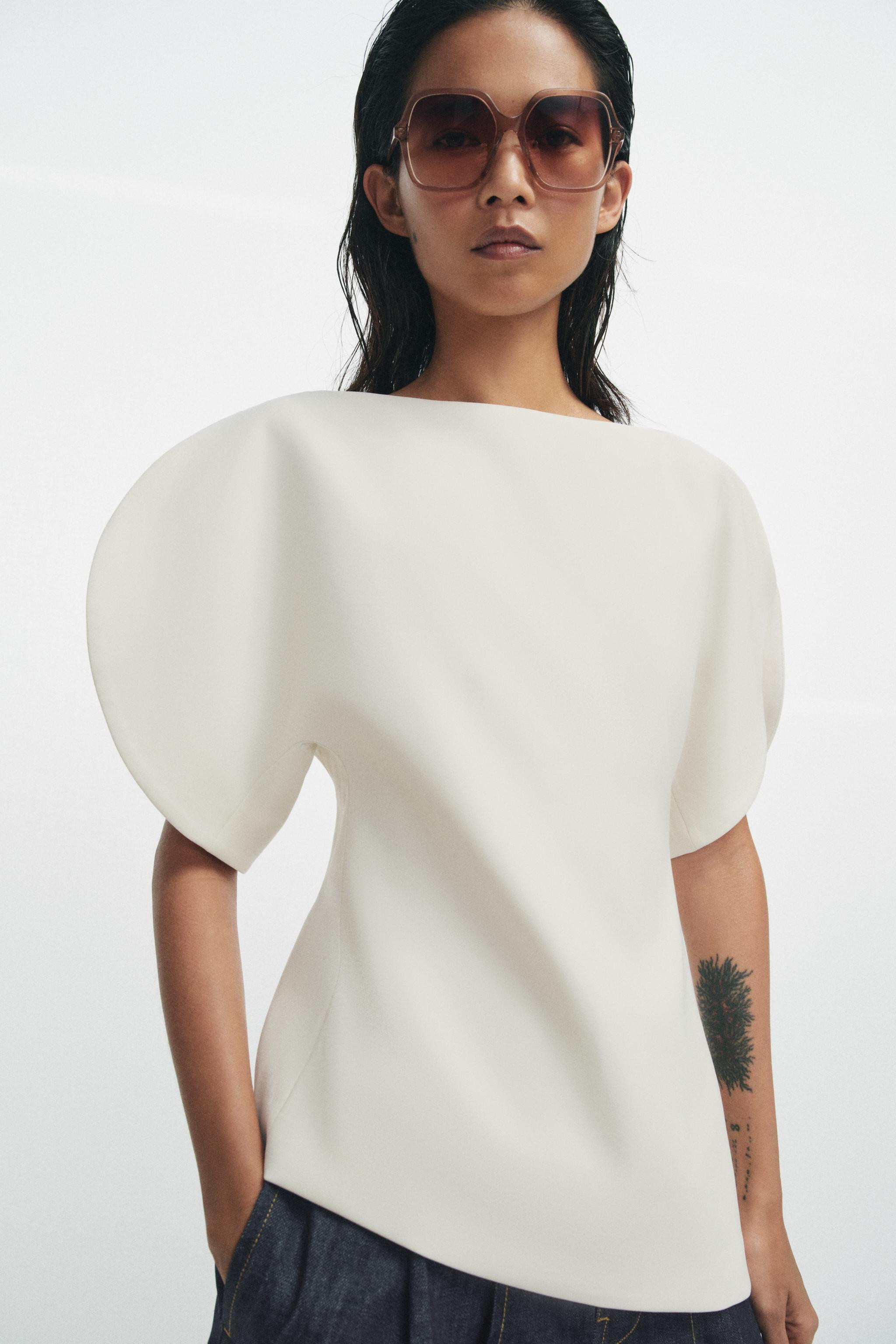BALLOON SLEEVE TOP ZW COLLECTION | Zara US