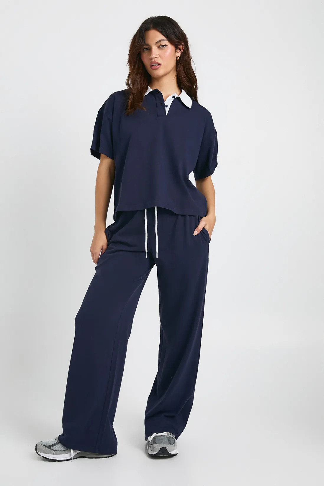 Contrast Drawcord Straight Leg Trouser | Boohoo.com (UK & IE)