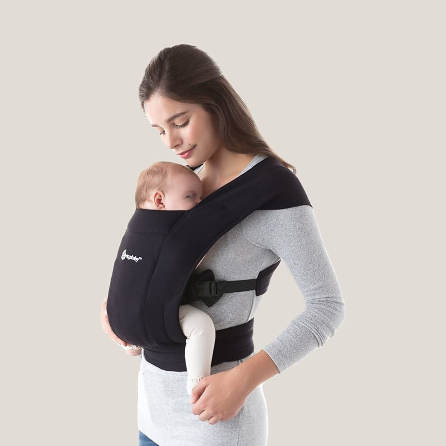 Ergobaby Embrace Cozy Newborn Baby Wrap Carrier (7-25 Pounds), Ponte Knit, Pure Black | Amazon (US)