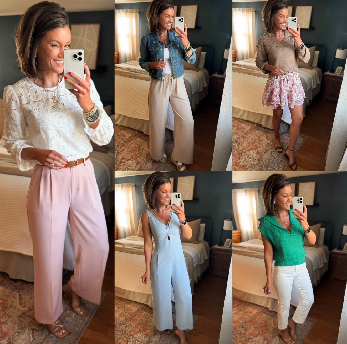 Spring outfit ideas that are NOT dresses. 
All pieces true to size. Wearing small in all tops. Medium in pants and jumpsuit. 
 #amazonfashion #founditonamazon

#LTKStyleTip #LTKSeasonal