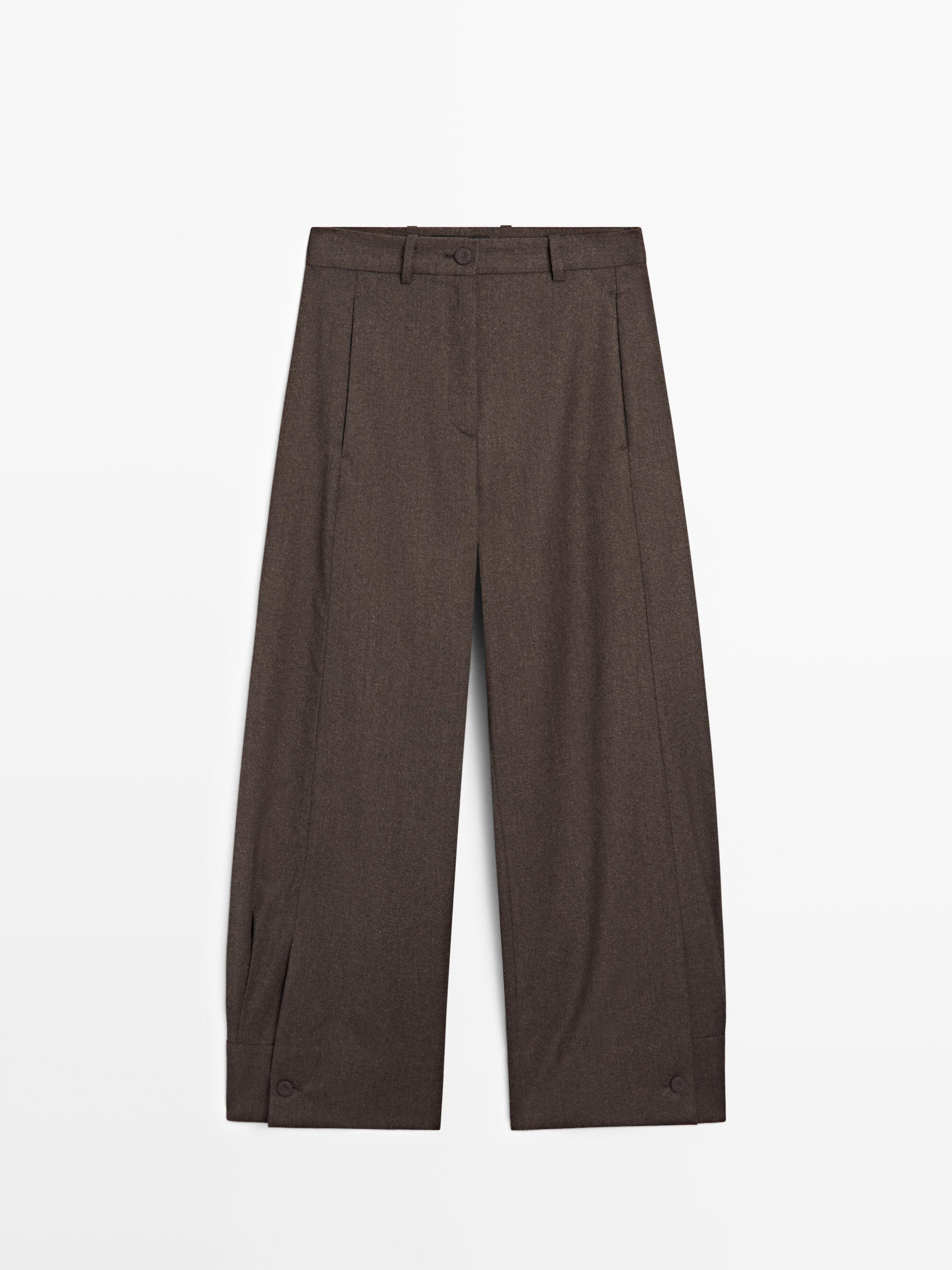 100% wool barrel fit trousers | Massimo Dutti US