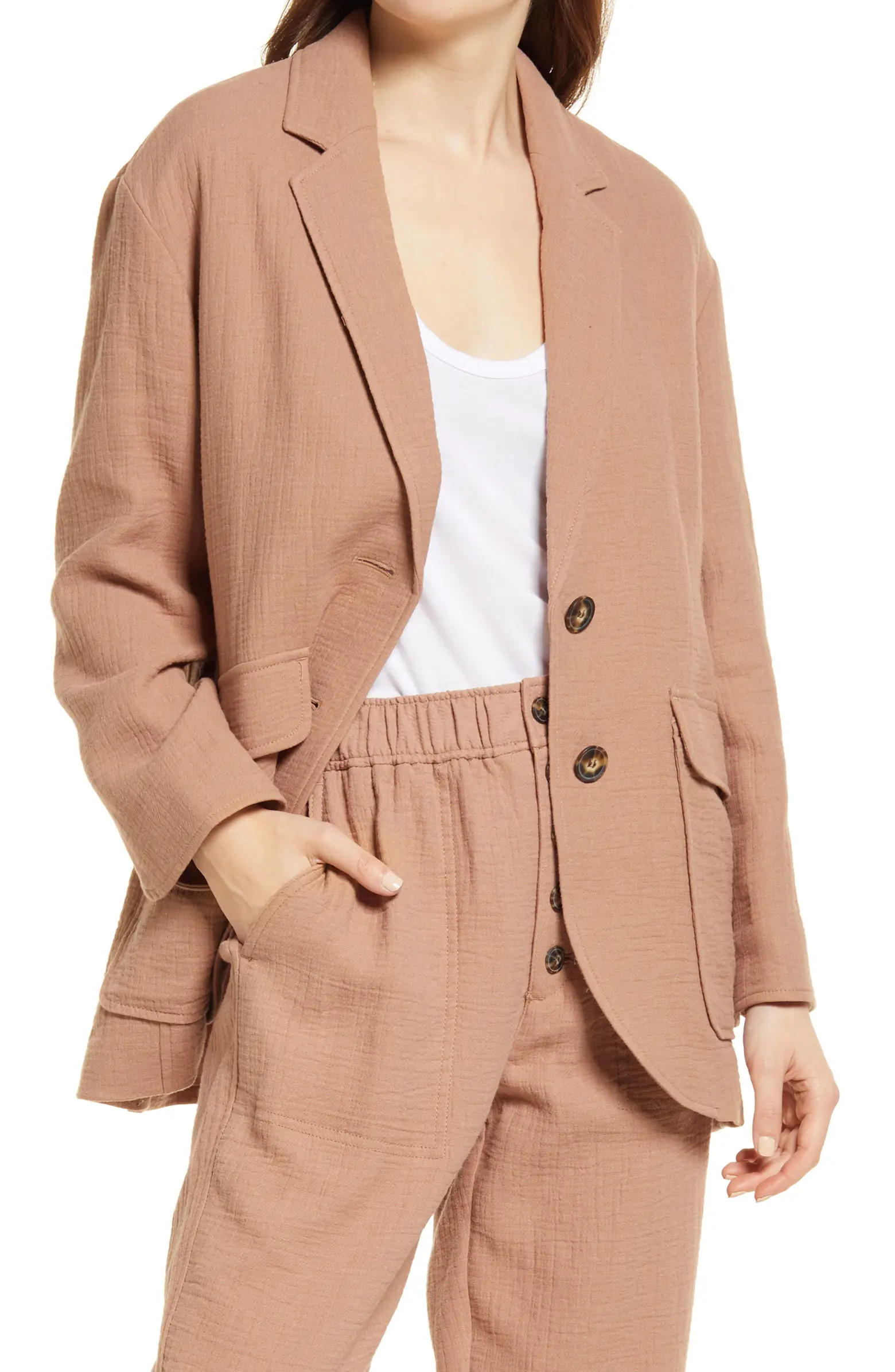 Madewell Larsen Cotton & Linen Oversize Blazer | Nordstrom | Nordstrom