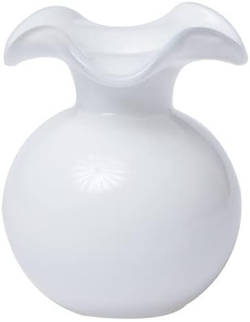 Vietri Italian Hibiscus Mouthblown Glassware Vase Collection (Bud, White) | Amazon (US)