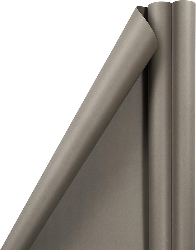 JAM PAPER Gift Wrap - Matte Wrapping Paper - 50 Sq Ft Total - Matte Slate Grey - 2 Rolls/Pack | Amazon (US)